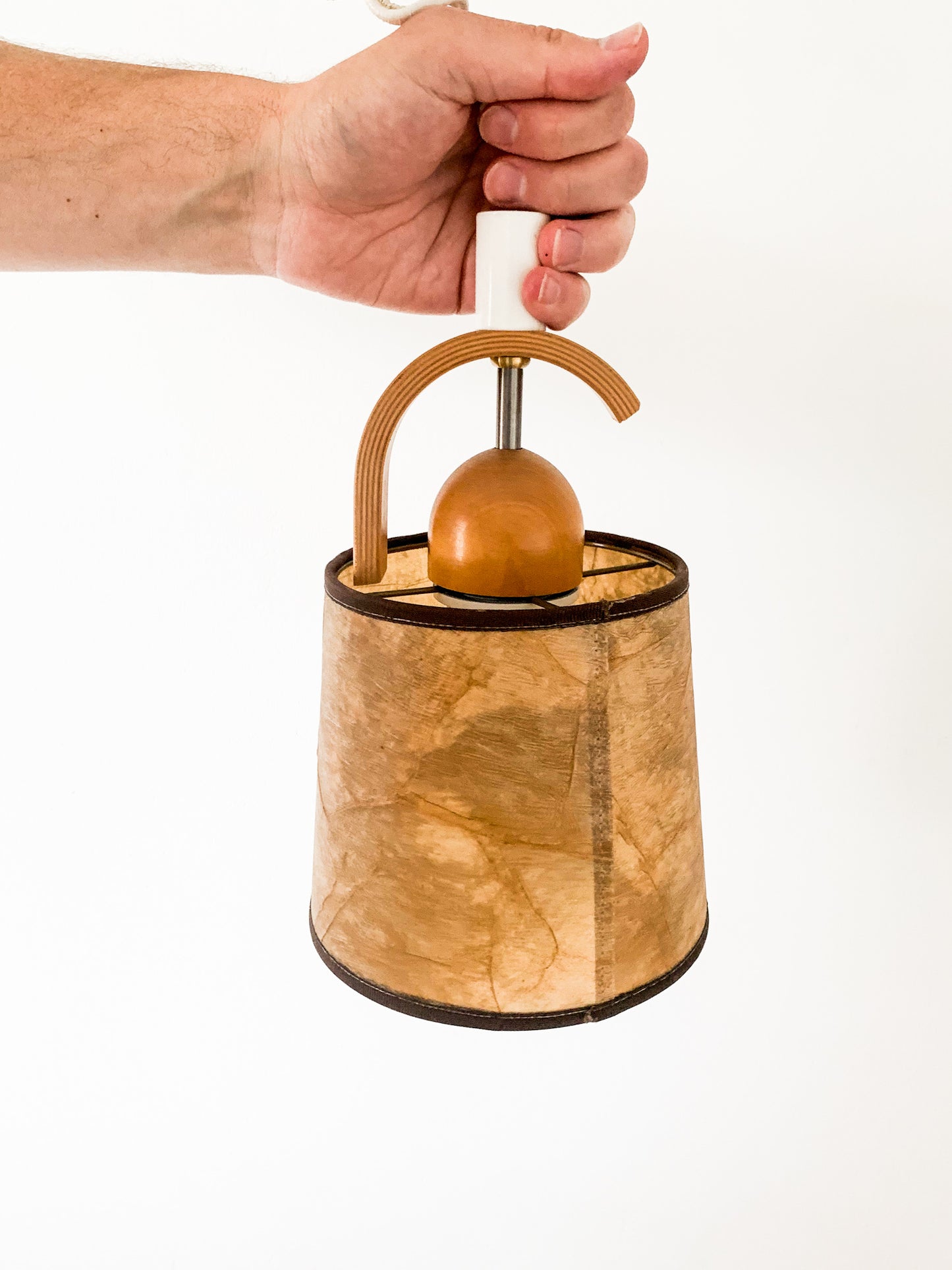 Vintage Belid birch pendant lamp | Sweden 1980s