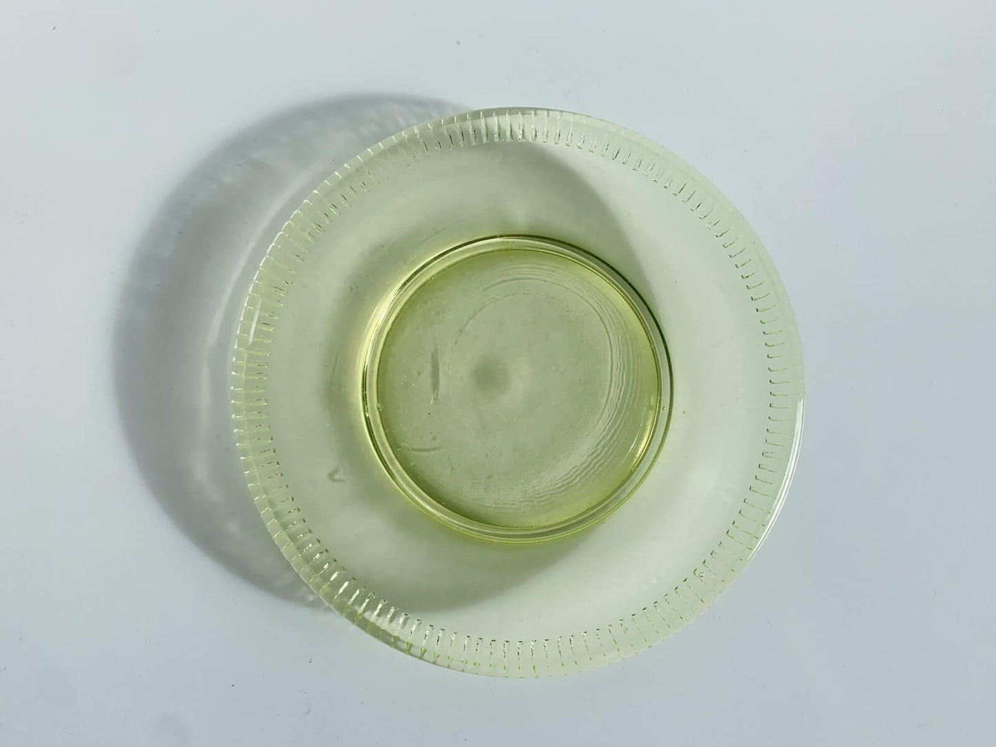 Vintage Uranium Vaseline Glass Saucer, 1950s