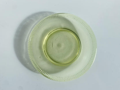 Vintage Uranium Vaseline Glass Saucer, 1950s
