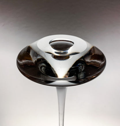 Kjell Engman Kosta Boda | Tall Fanfar crystal candlestick