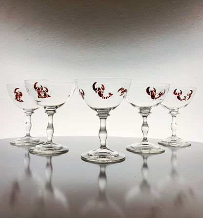 Riihimäki Tyra Lundgren | 5 Thyla glasses, crayfish decoration