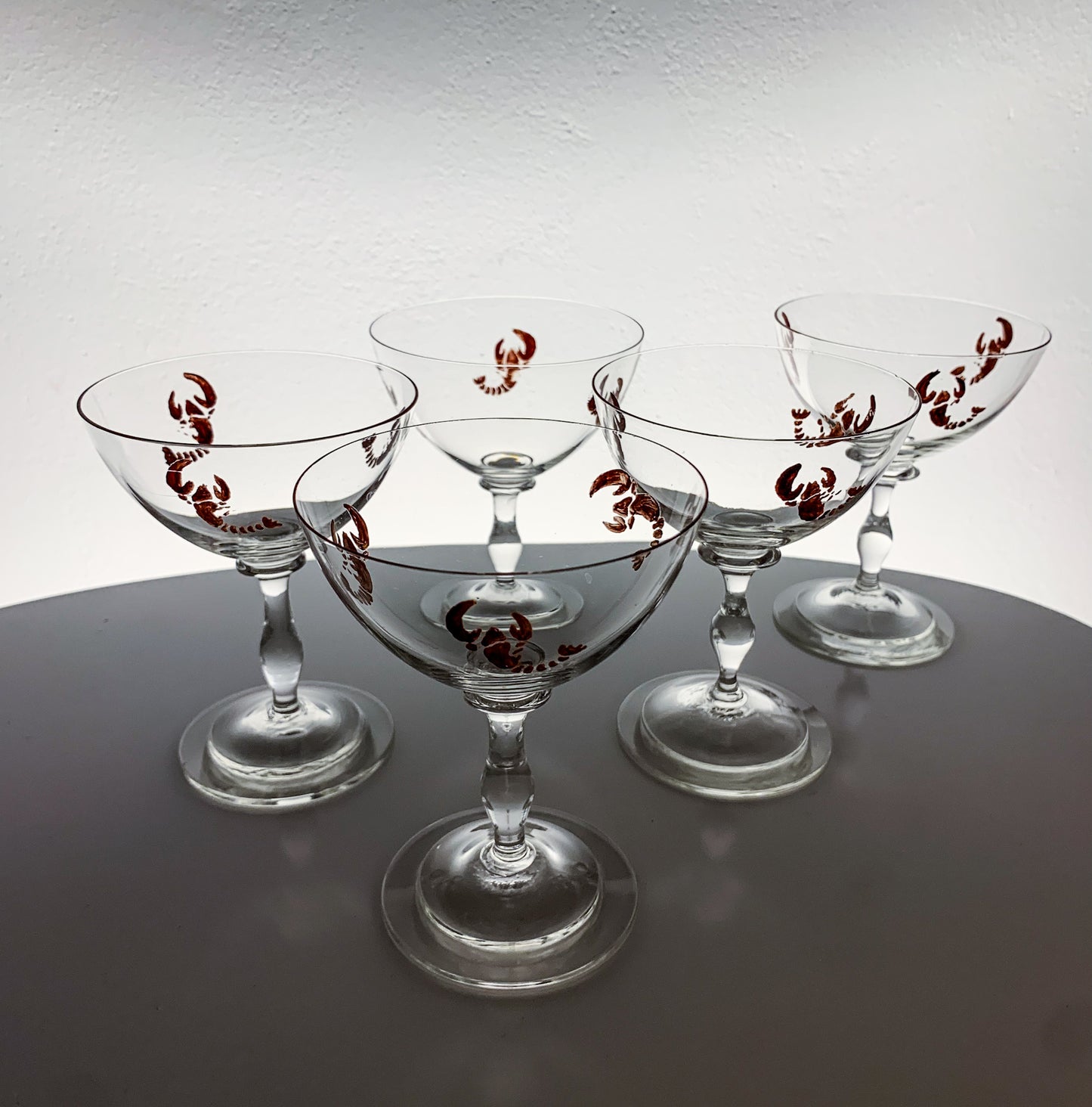 Riihimäki Tyra Lundgren | 5 Thyla glasses, crayfish decoration