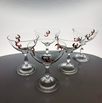 Riihimäki Tyra Lundgren | 5 Thyla glasses, crayfish decoration