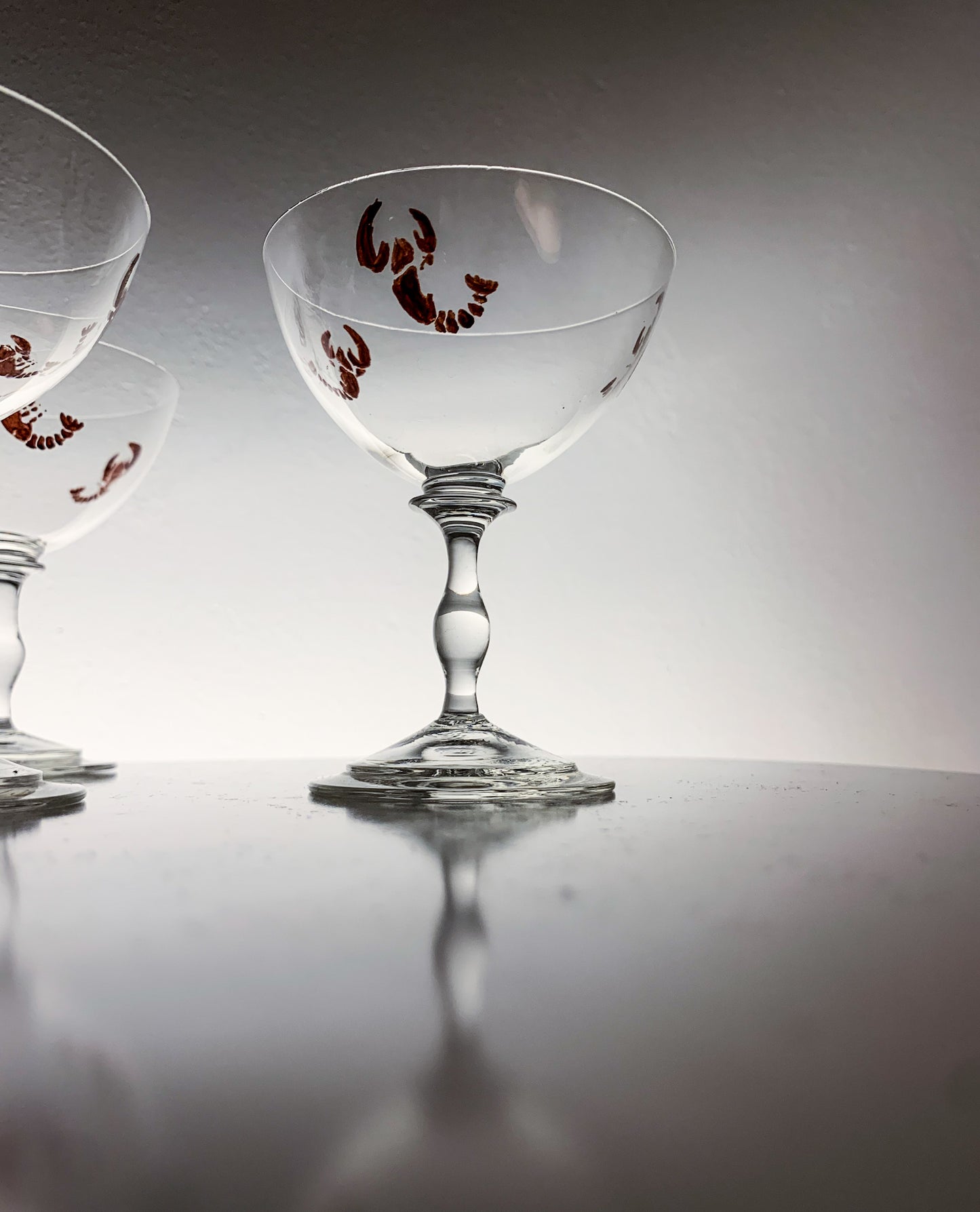 Riihimäki Tyra Lundgren | 5 Thyla glasses, crayfish decoration