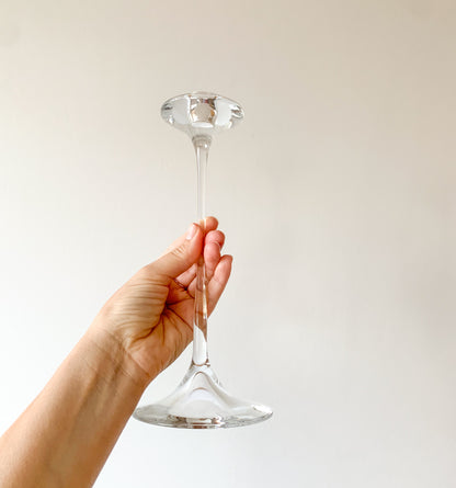 Kjell Engman Kosta Boda | Tall Fanfar crystal candlestick