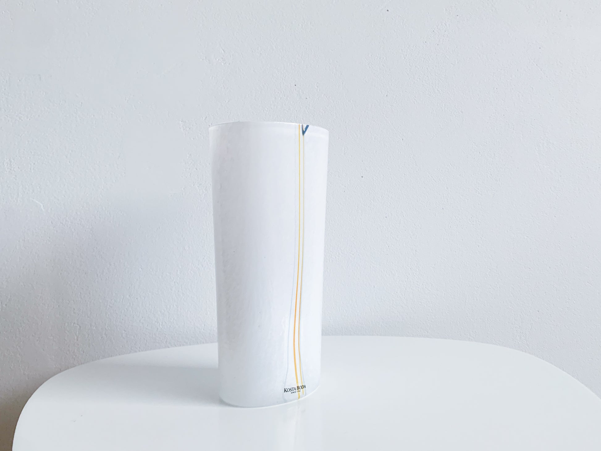Rainbow vase by designer Bertil Vallien, Kosta Boda Sweden