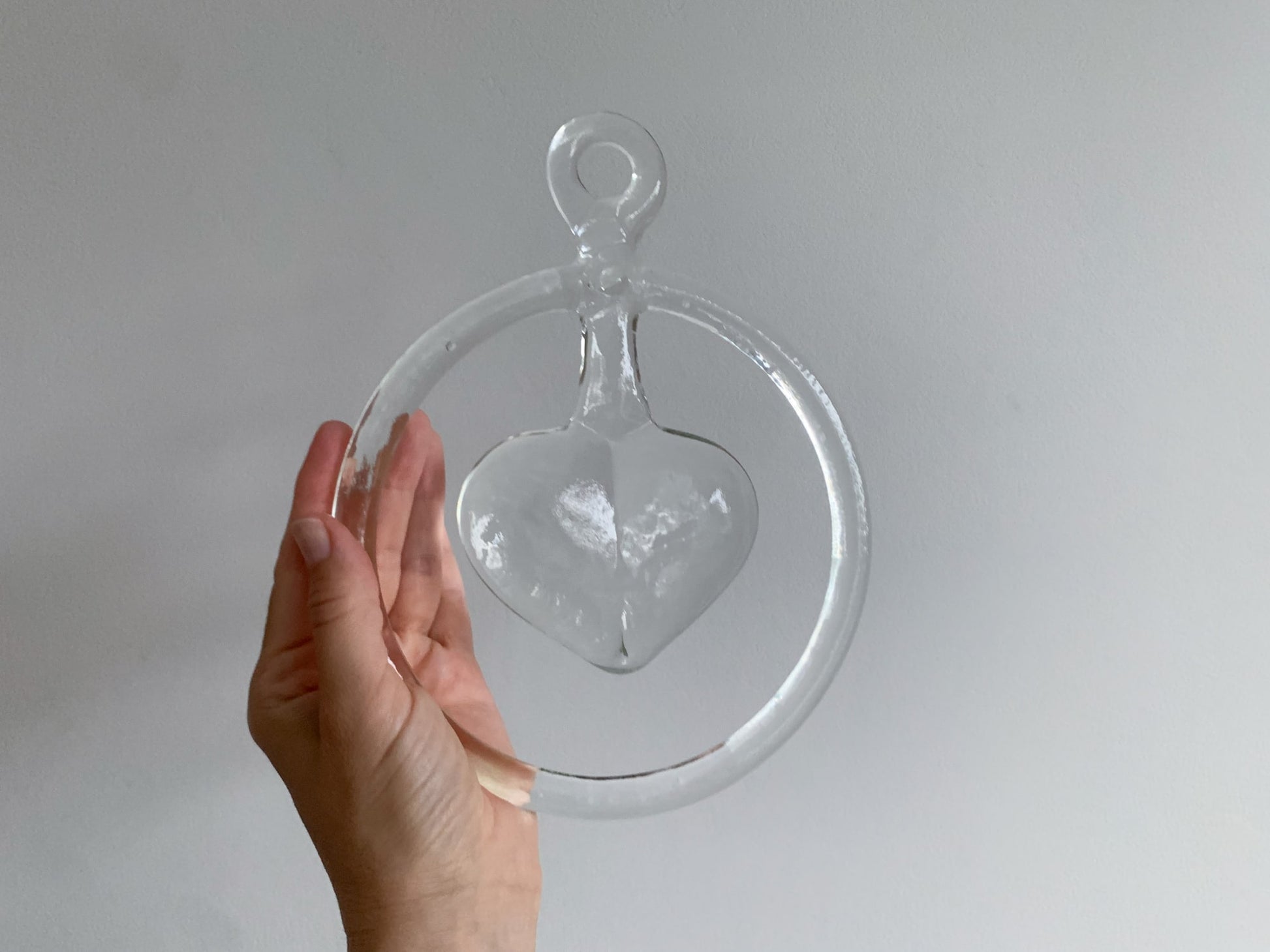 Vintage Wall Decor Heart Swedish glass