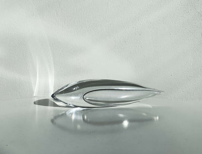 Vicke Lindstrand Kosta Boda, Crystal Fish 1960s Signed