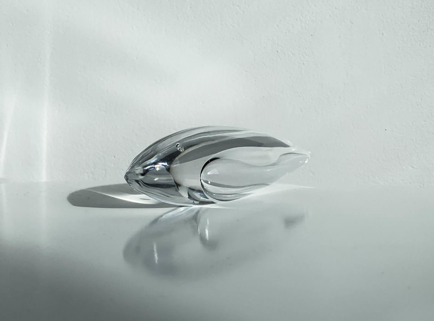 Vicke Lindstrand Kosta Boda, Crystal Fish 1960s Signed