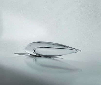 Vicke Lindstrand Kosta Boda, Crystal Fish 1960s Signed