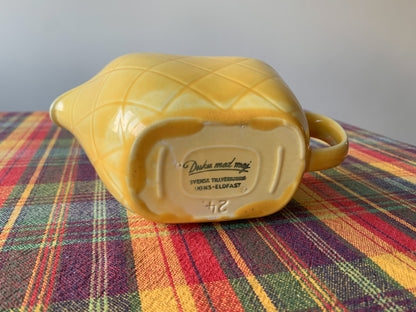 Yellow Rörstrand ceramic creamer, series Duka med mej, 1950s