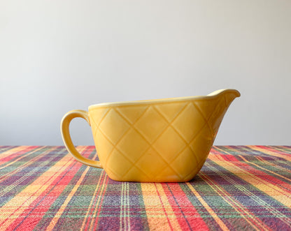 Yellow Rörstrand ceramic creamer, series Duka med mej, 1950s