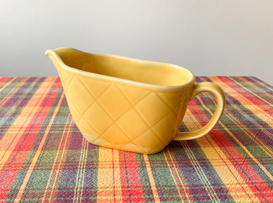 Yellow Rörstrand ceramic creamer, series Duka med mej, 1950s