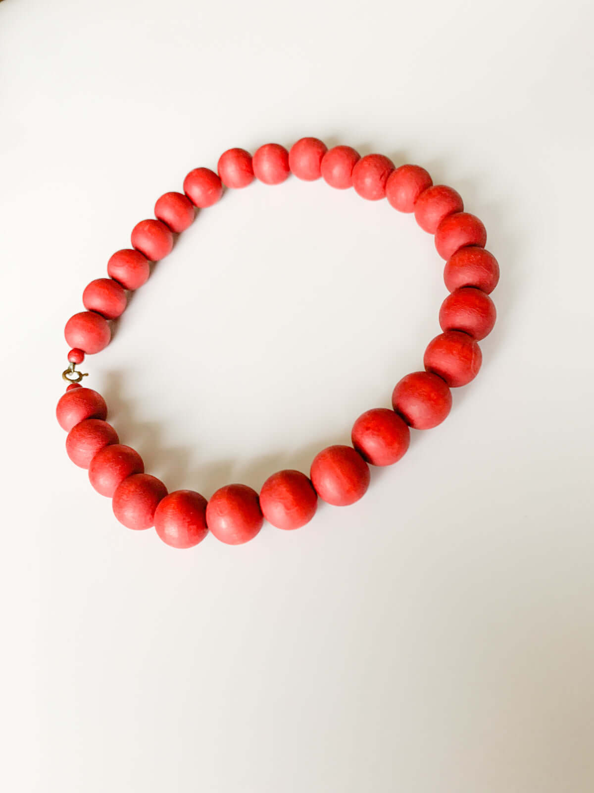 Aarikka Finland, Red wooden bead necklace