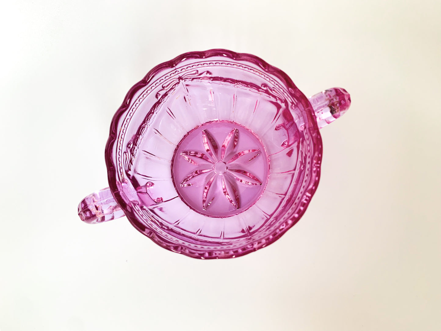 Vintage glass sugar, jam bowl 6635, Riihimaki Finland, 1928-50s