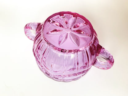 Vintage glass sugar, jam bowl 6635, Riihimaki Finland, 1928-50s