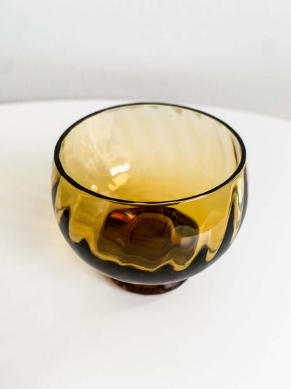 6 Kumela punch brown glasses by Pentti Sarpaneva