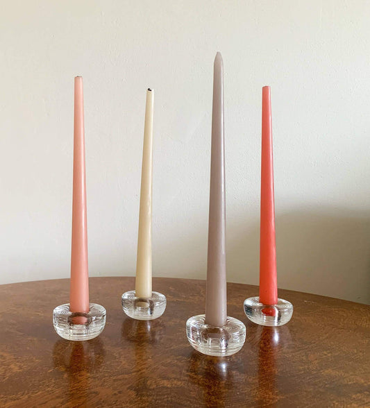 Set of 4 candle holders Maaru, designer Tapio Wirkkala, Iittala Finland 80s