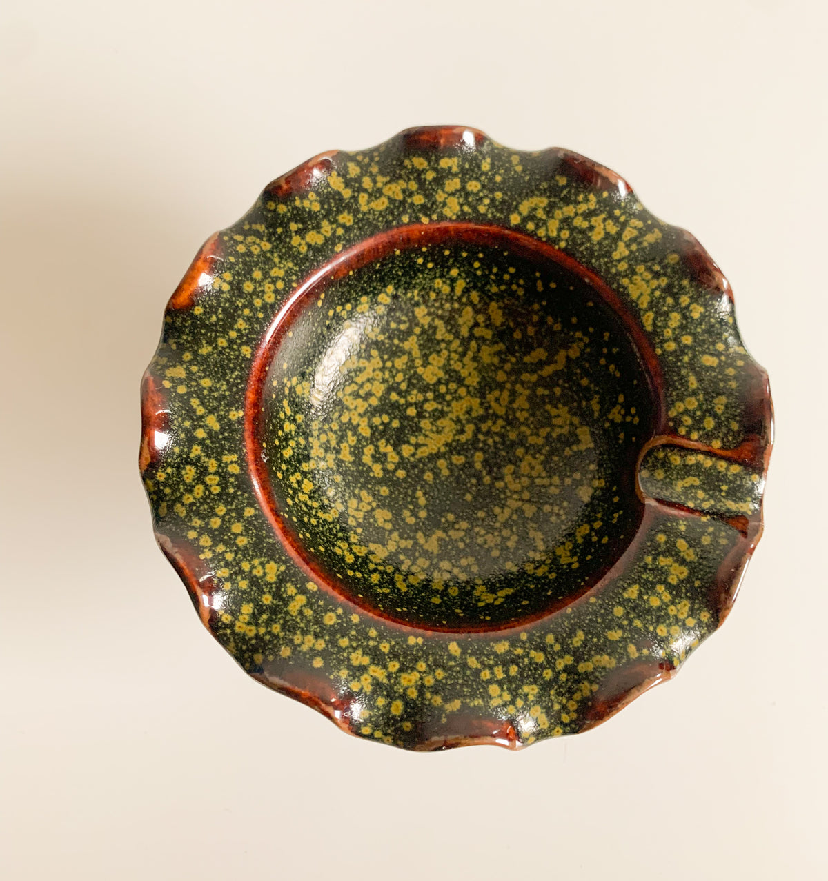 Vintage footed ceramic bowl