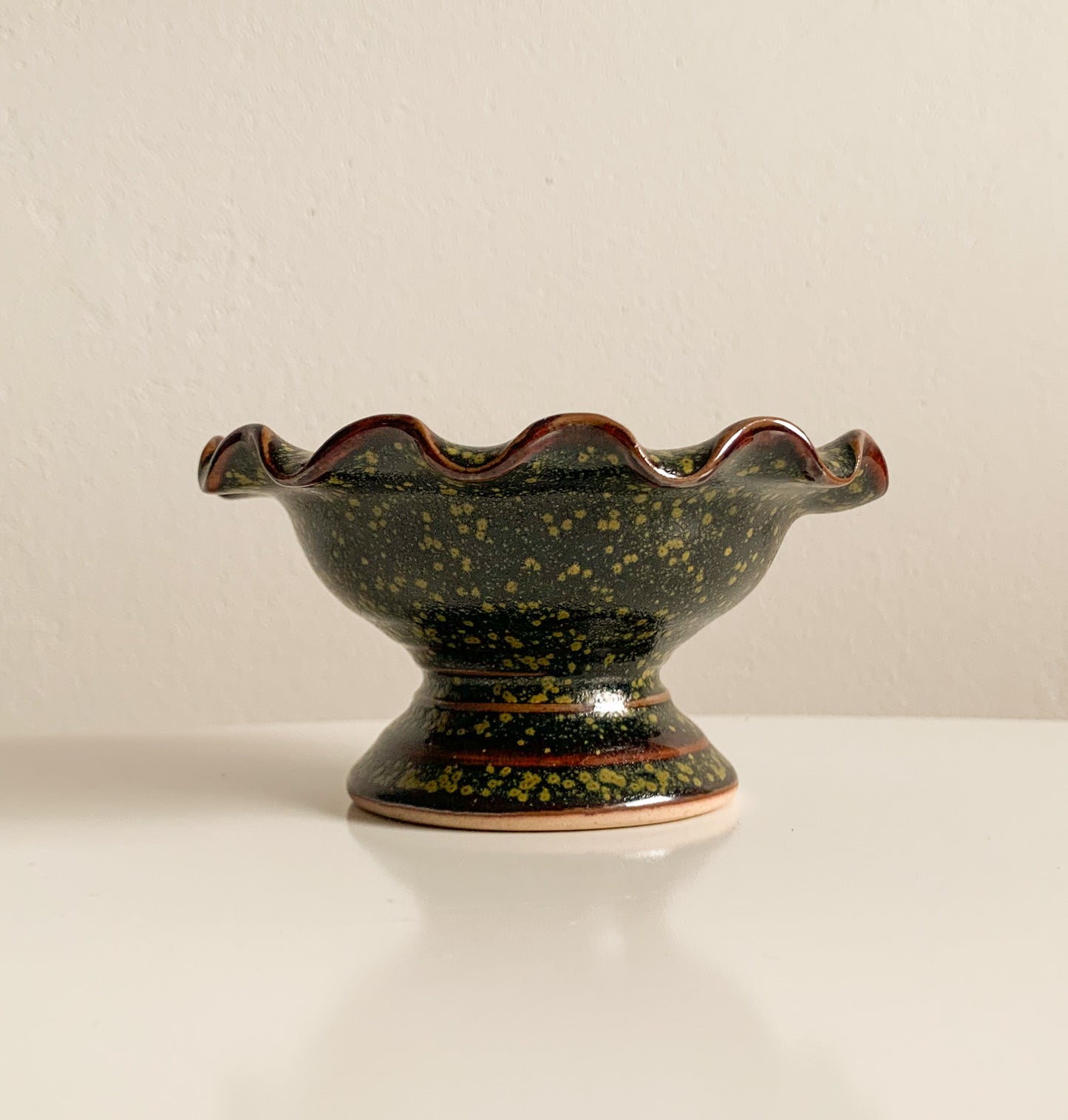 Vintage footed ceramic bowl