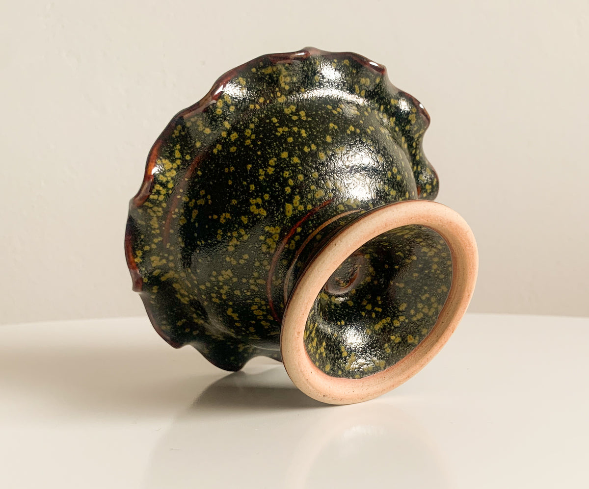 Vintage footed ceramic bowl