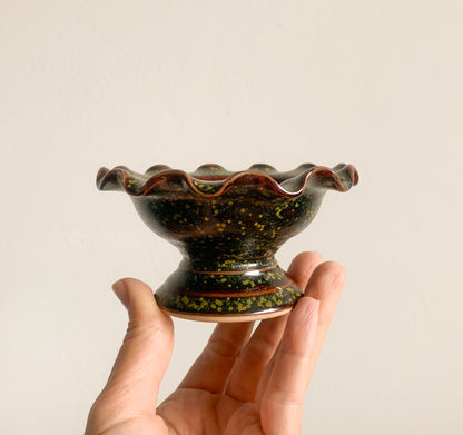Vintage footed ceramic bowl