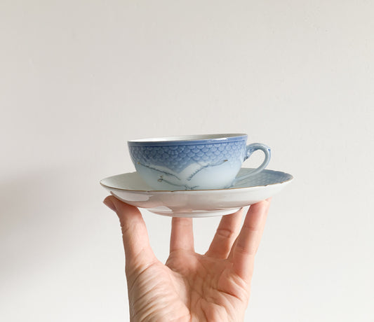 Seagull Tea Cup and Saucer, Fanny Garde for Bing & Grøndahl, Denmark