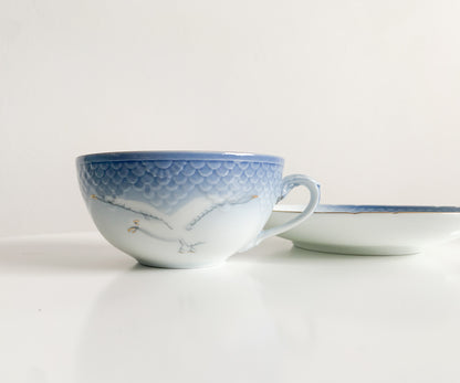 Seagull Tea Cup and Saucer, Fanny Garde for Bing & Grøndahl, Denmark