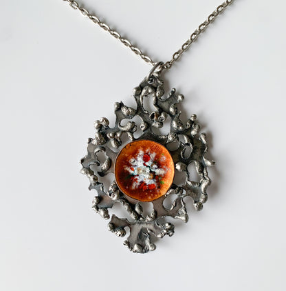 Brutalist Pendant with Enamel | Cosmic Style