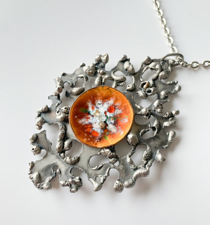 Brutalist Pendant with Enamel | Cosmic Style