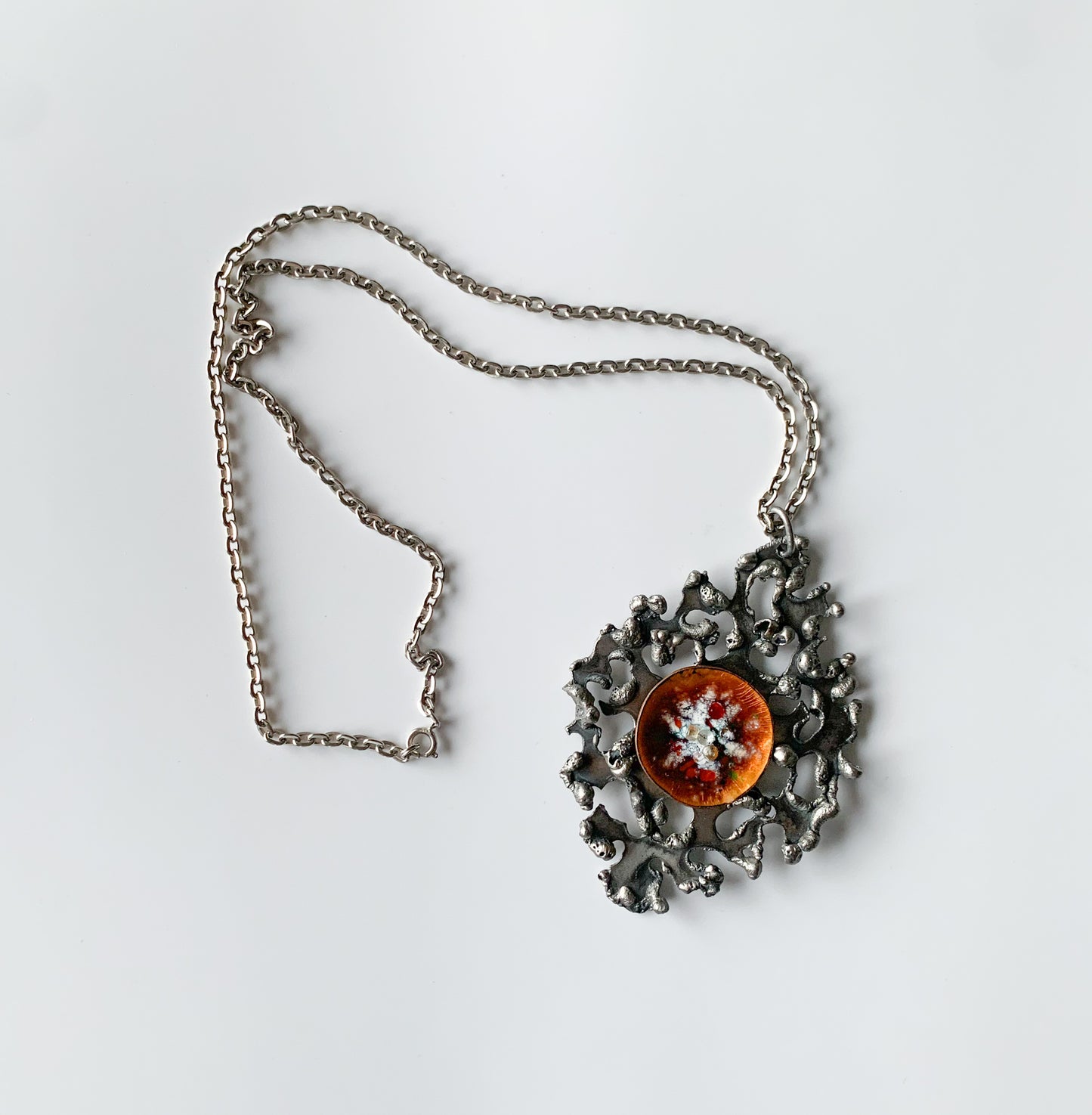 Brutalist Pendant with Enamel | Cosmic Style