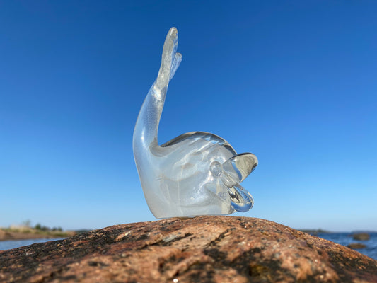 Handblown Fish figurine, designer Armando Jacobino, Kumela glass, 1960s, Finland