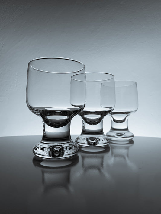 Tapio Wirkkala for Iittala Finland, Set of 3 “Joiku” wine glasses