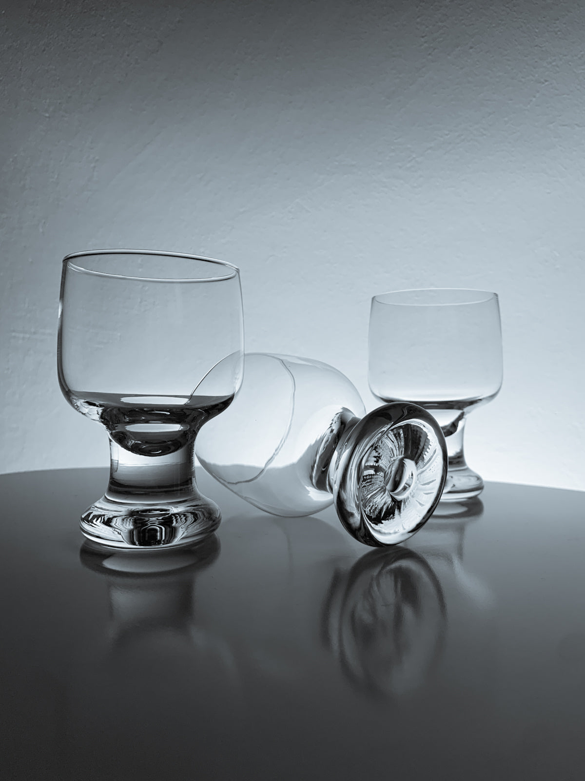 Tapio Wirkkala for Iittala Finland, Set of 3 “Joiku” wine glasses