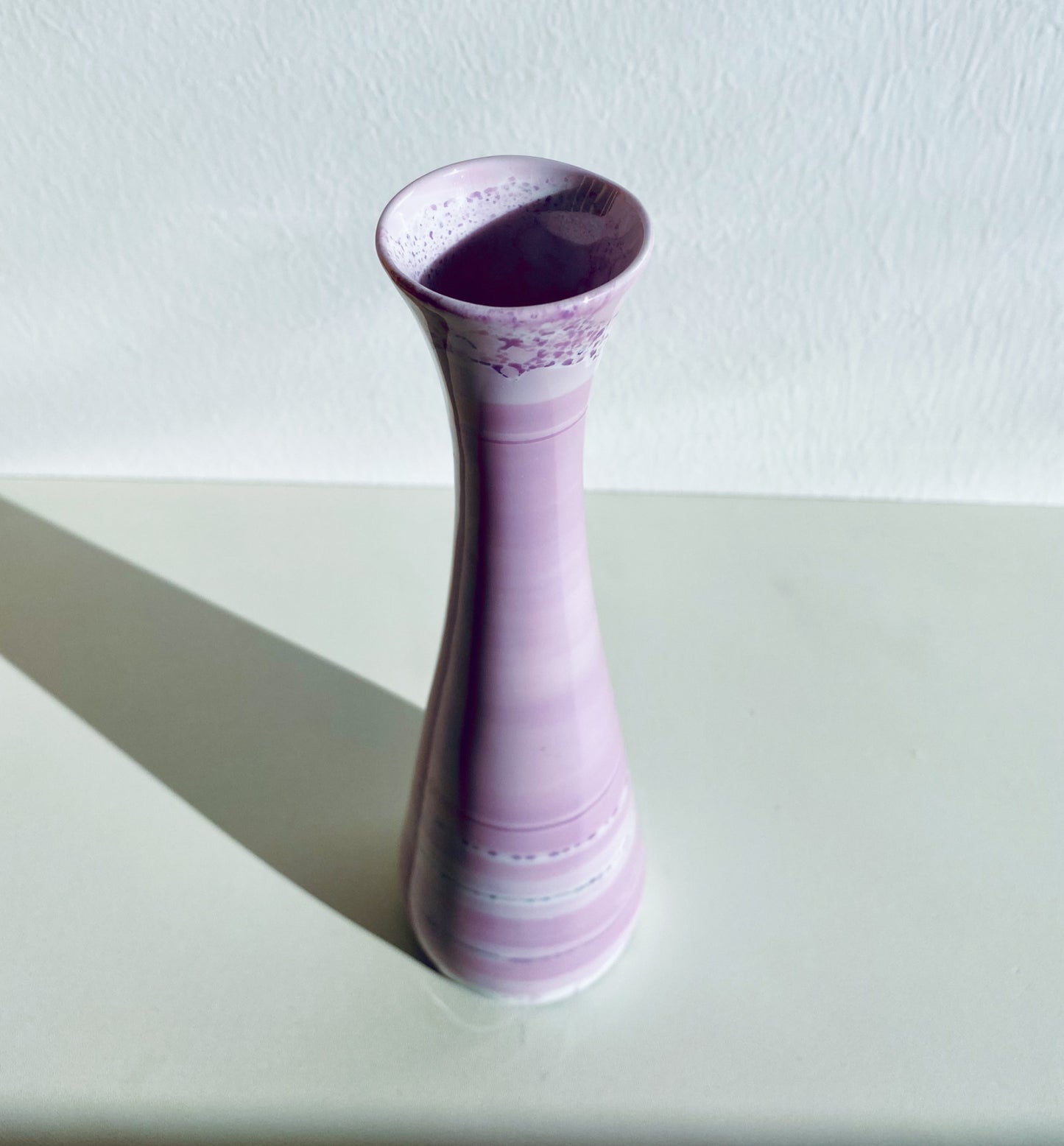 Pink porcelain vase, handpainted, designer Leena Heinonen, Finland