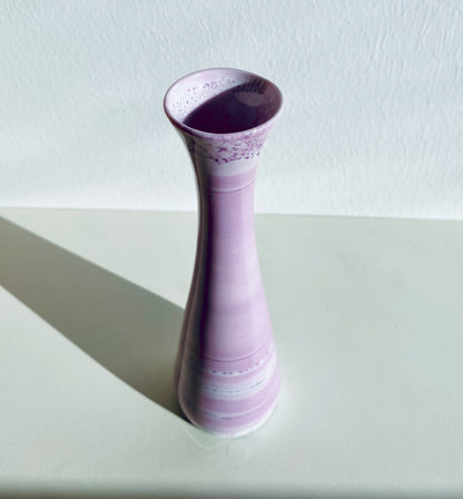 Pink porcelain vase, handpainted, designer Leena Heinonen, Finland
