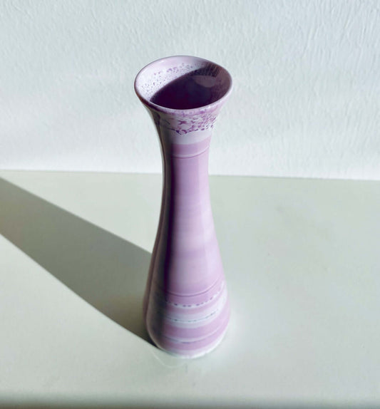 Pink porcelain vase, handpainted, designer Leena Heinonen, Finland