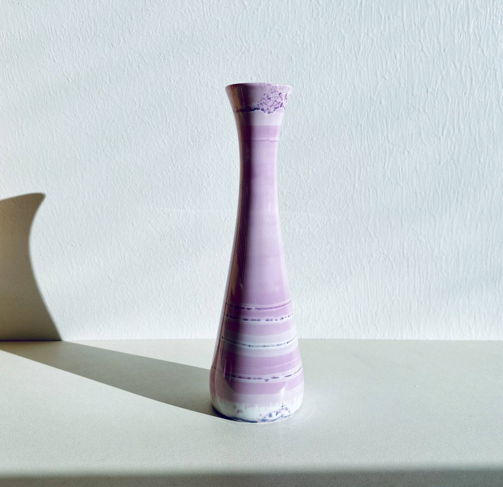 Pink porcelain vase, handpainted, designer Leena Heinonen, Finland