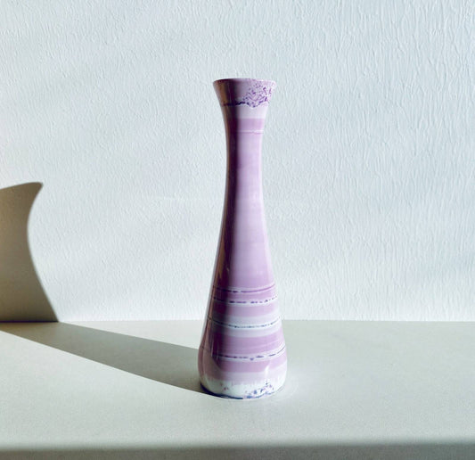 Pink porcelain vase, handpainted, designer Leena Heinonen, Finland