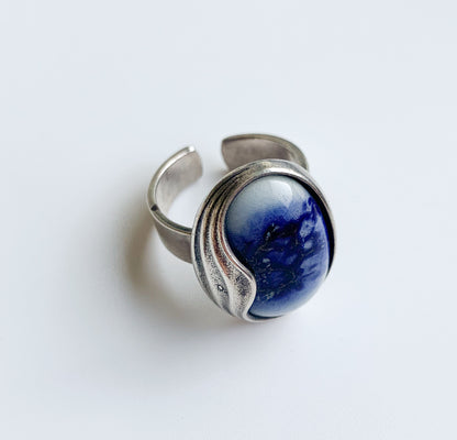 Kalevala Koru | Silver Ring Aalto, blue