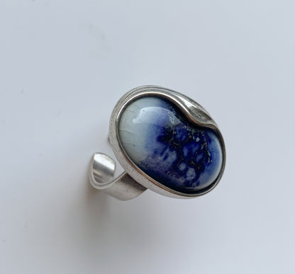 Kalevala Koru | Silver Ring Aalto, blue