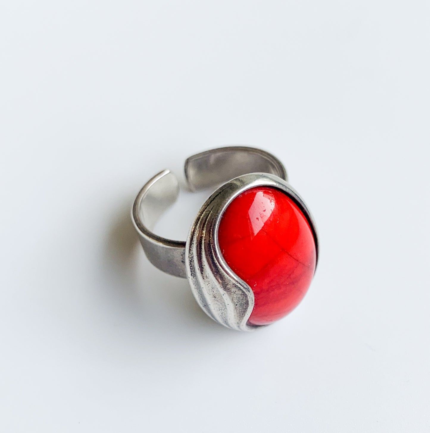 Kalevala Koru | Silver Ring Aalto, red