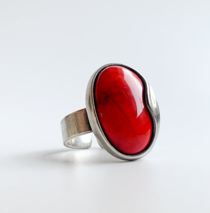 Kalevala Koru | Silver Ring Aalto, red