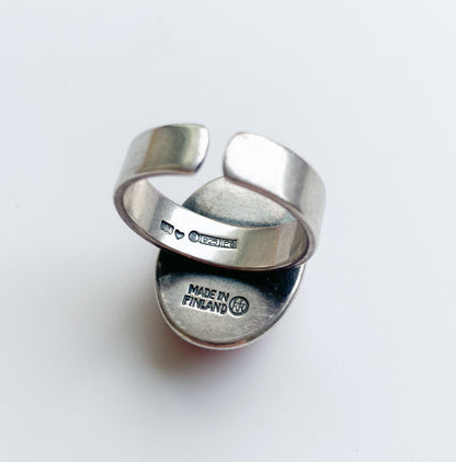 Kalevala Koru | Silver Ring Aalto, red