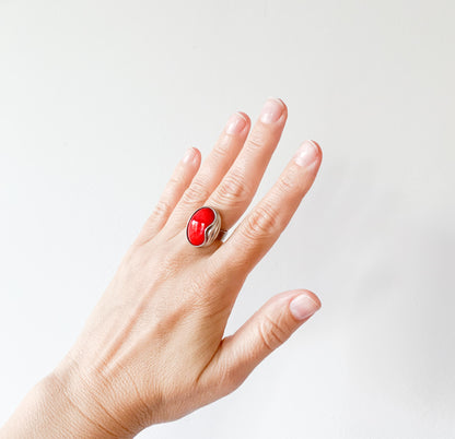 Kalevala Koru | Silver Ring Aalto, red