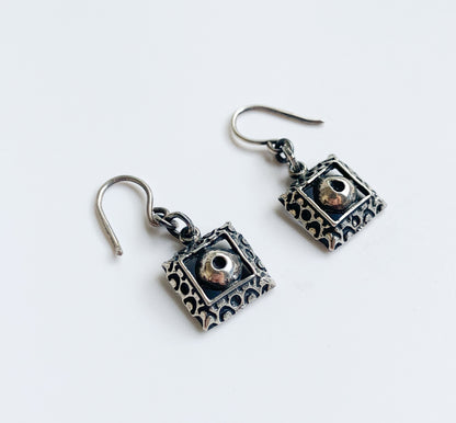Silver modernist earrings | Pentti Sarpaneva for Turun Hopea