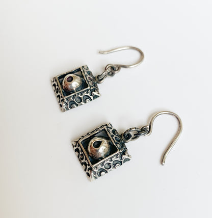Silver modernist earrings | Pentti Sarpaneva for Turun Hopea