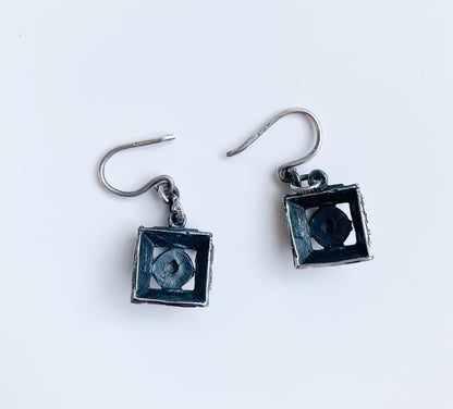 Silver modernist earrings | Pentti Sarpaneva for Turun Hopea