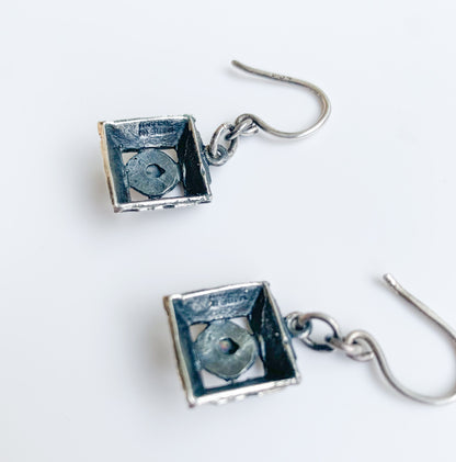 Silver modernist earrings | Pentti Sarpaneva for Turun Hopea