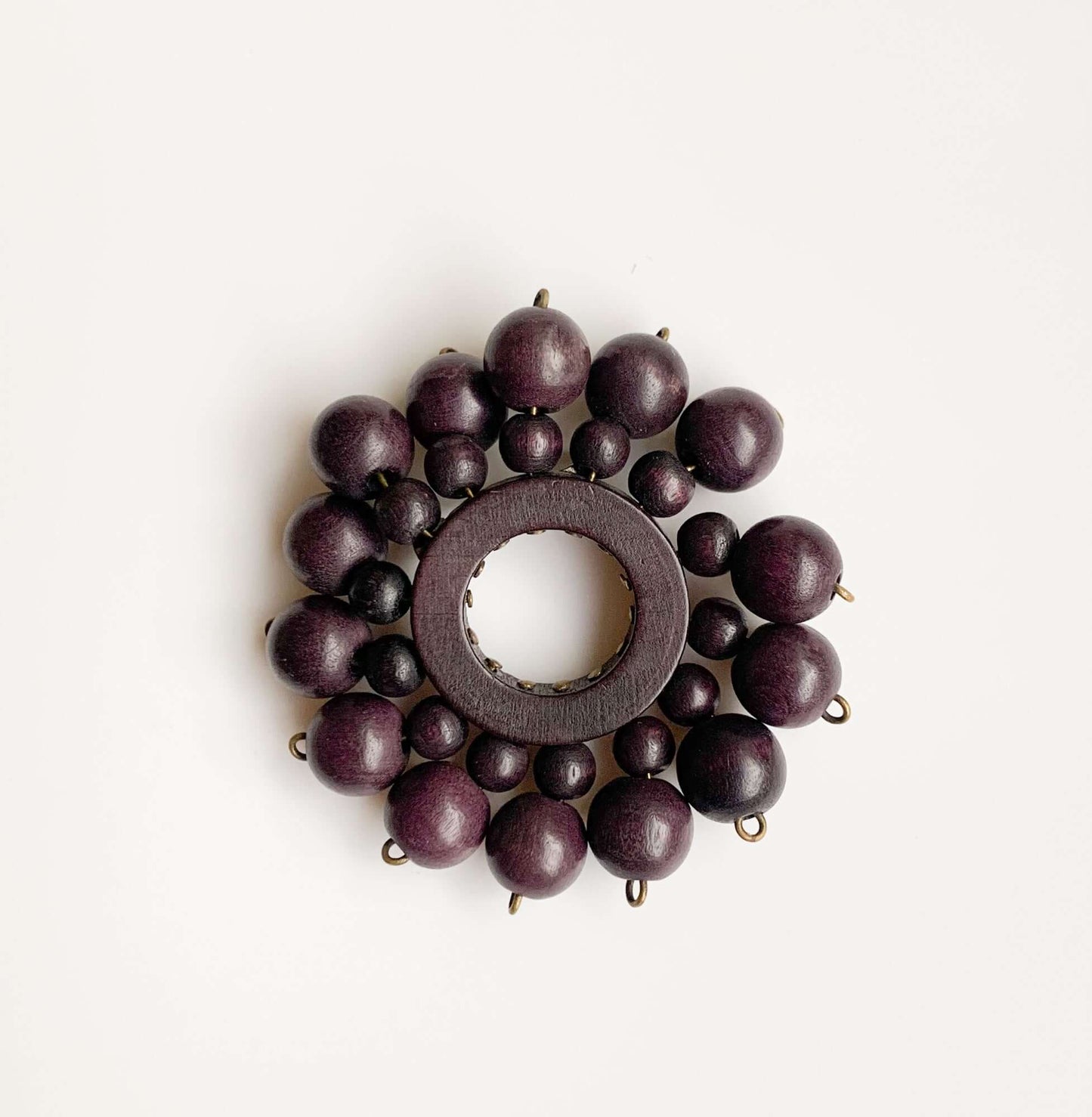Aarikka Wooden Flower Brooch, Finland, 1960s-1970s